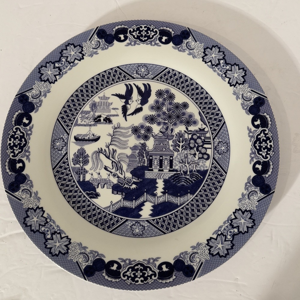 Vtg Bristol House China-Blue Willow‎ Pattern Dinner Plate-Blue & White-10 7/8"